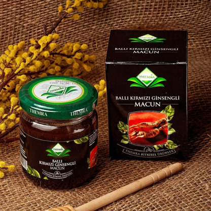Pastă pe bază de miere cu Ginseng Roșu - Contribuie la refacerea celulelor moarte, la formarea formarea noilor celule, la rejuvenare și menținerea organismului într-o formă bună.
